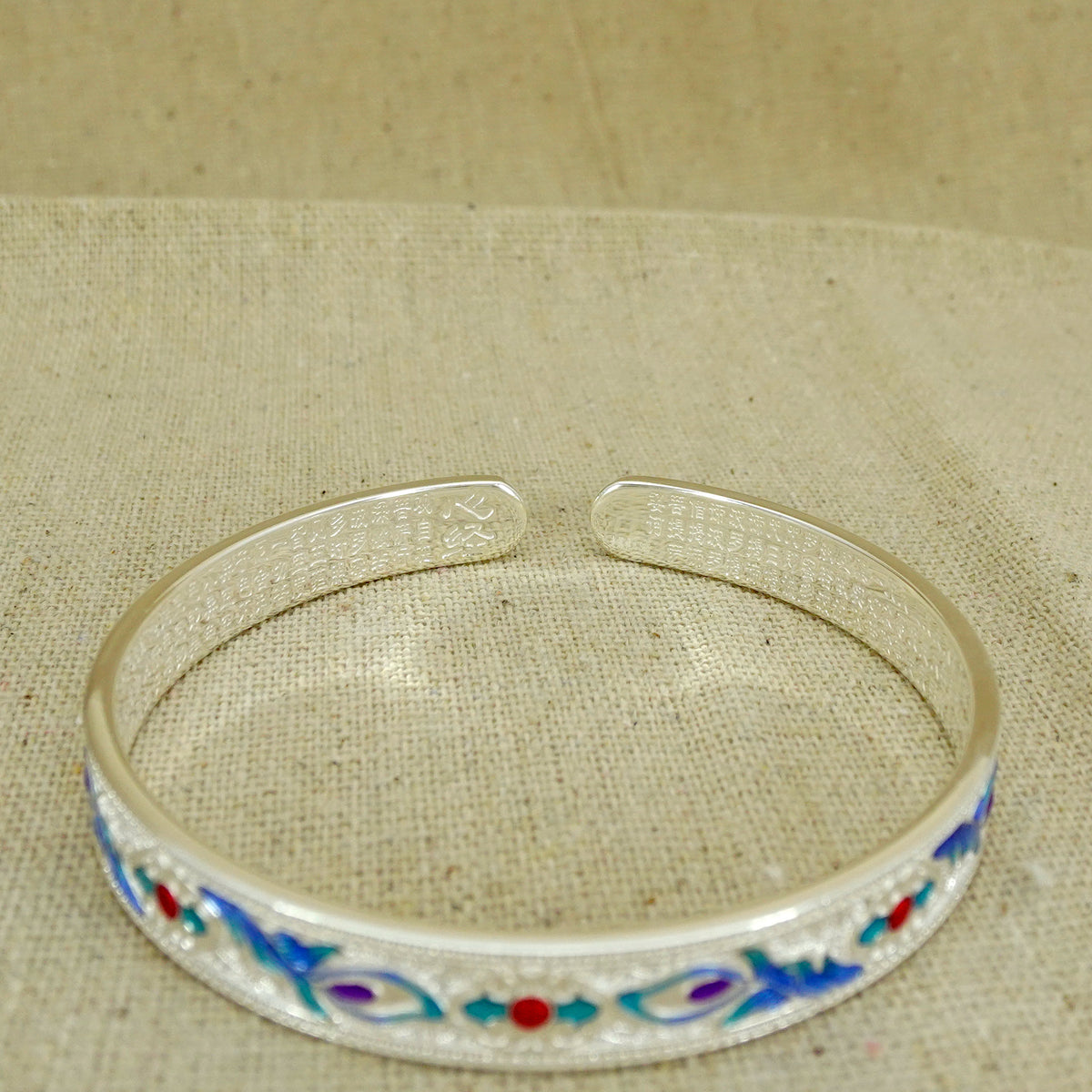 Silver Bangle 心经– Lao Feng Xiang Jewelry