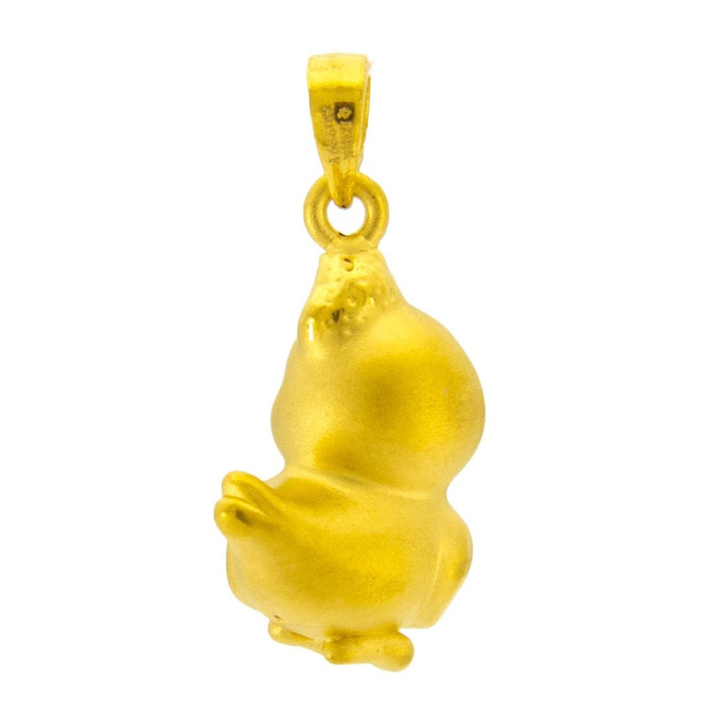 24K Gold Rooster Pendant