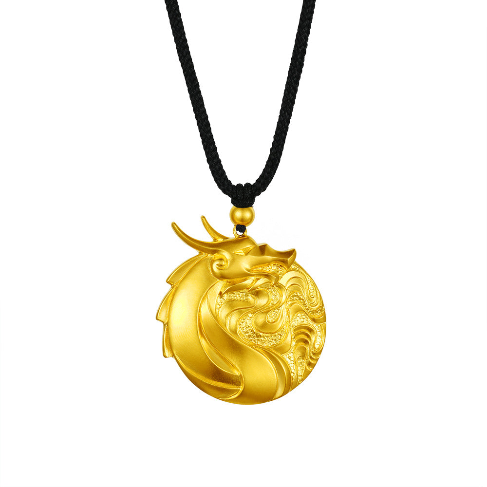 24K Gold Necklace Dragon