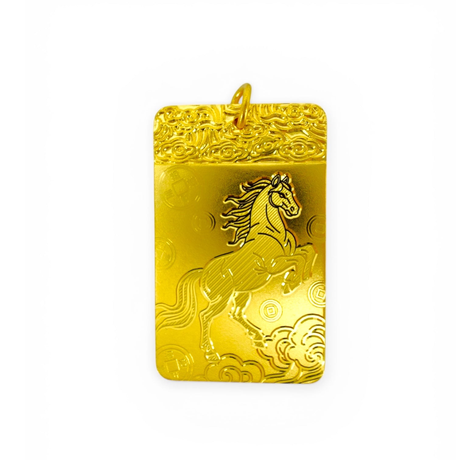 24K Gold Pendan Horse 马年无事牌– Lao Feng Xiang Jewelry