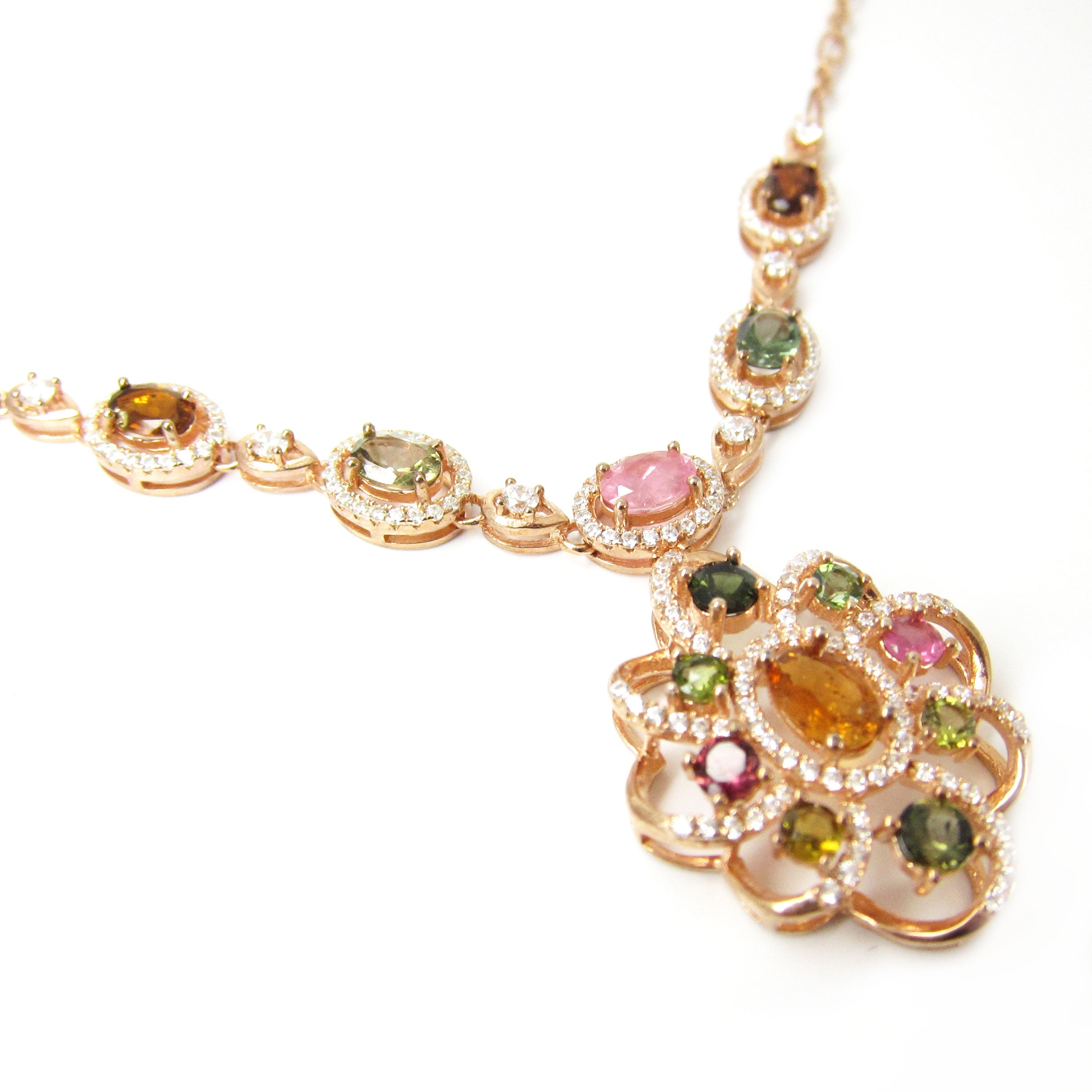 925 Silver Tourmaline Necklace – Lao Feng Xiang Jewelry