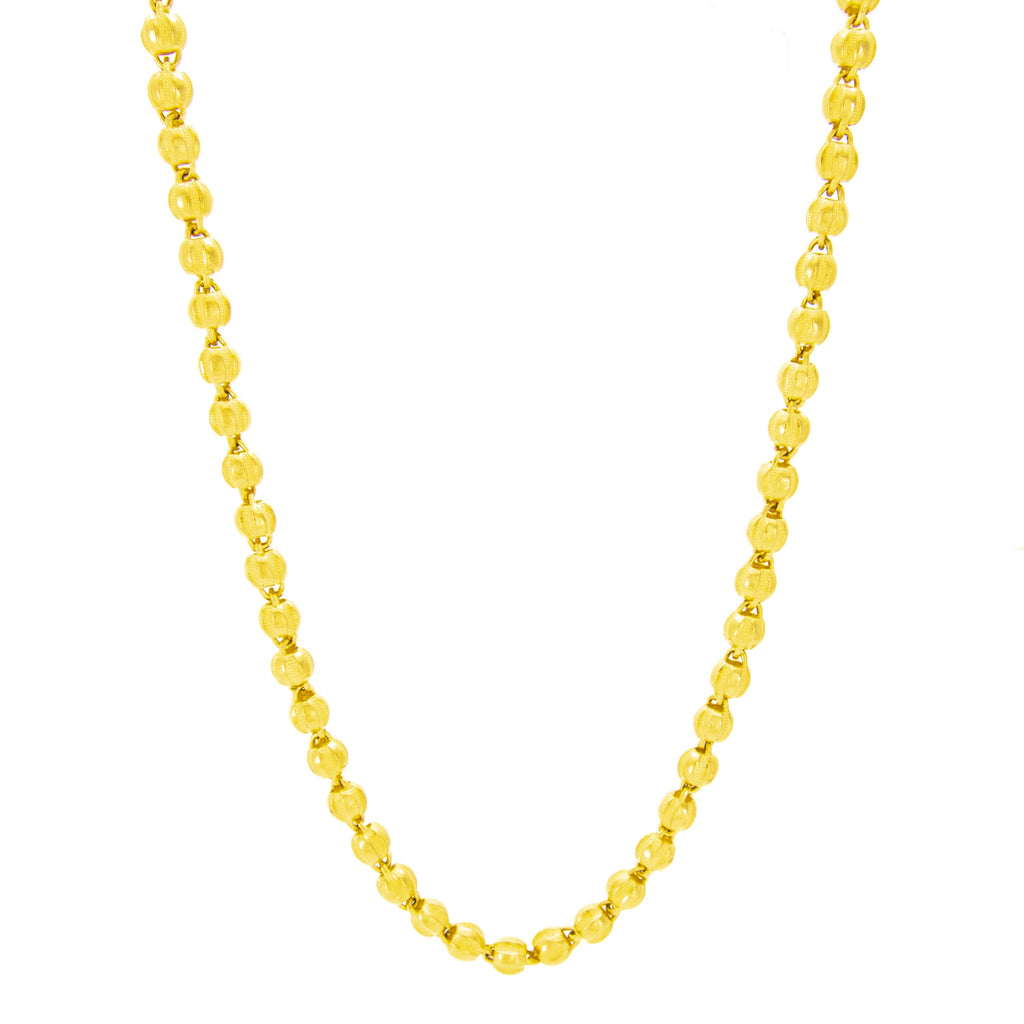24K Gold Bead Necklace