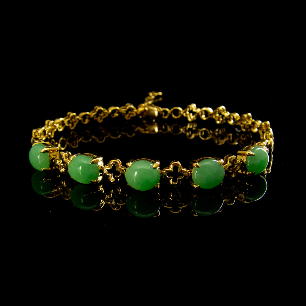 18K Yellow Gold Jadeite Bracelet