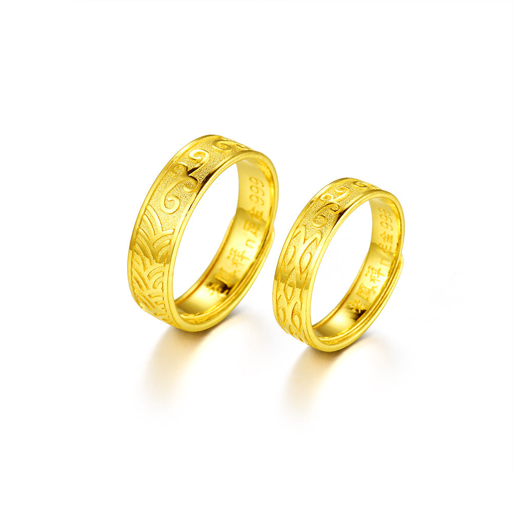 Forskellige Brød Auto 24K Gold Ring – Lao Feng Xiang Jewelry
