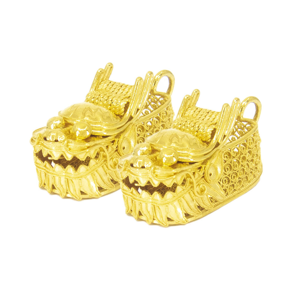 24K Gold Filigree Baby Dragon Shoes