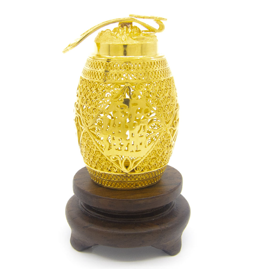 24K Gold Filigree Crafted Ornament 花丝子孙桶