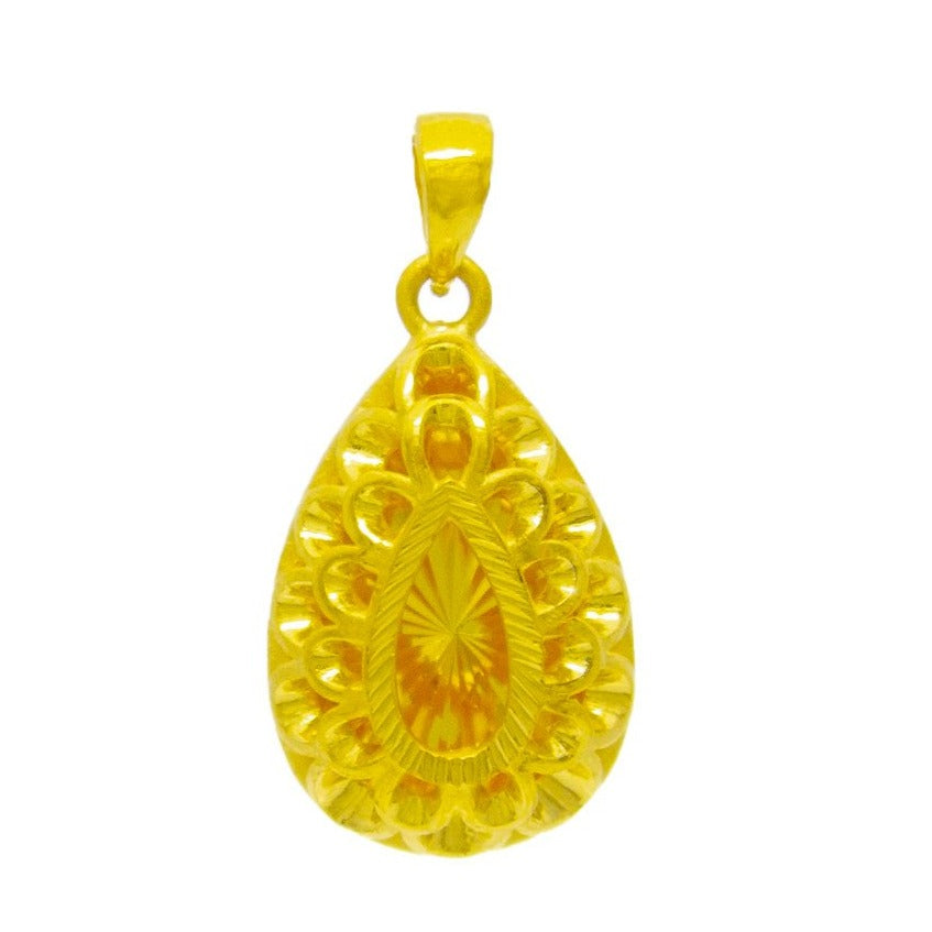 24K Gold Drop Pendant