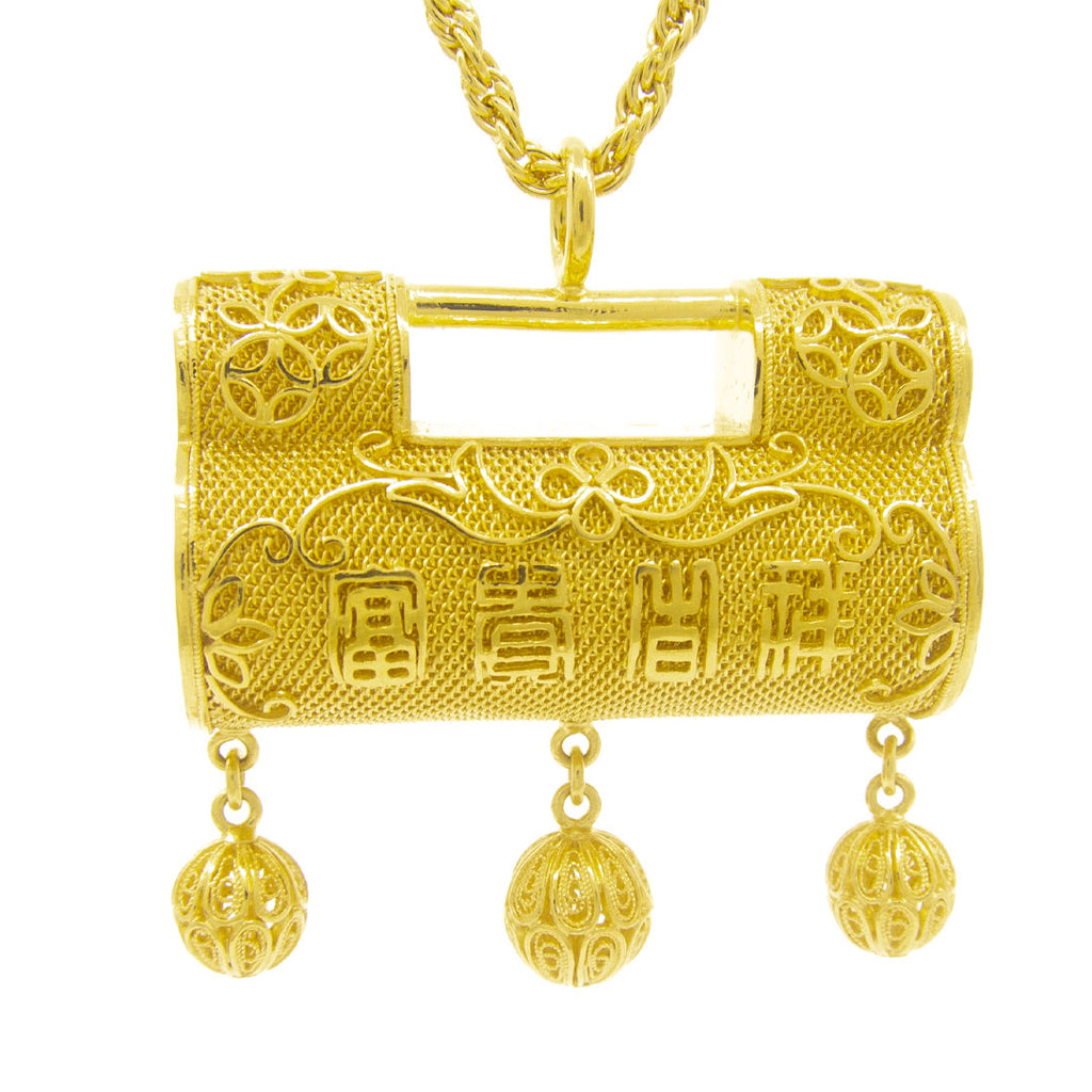 24K Gold Filigree Crafted Pendant