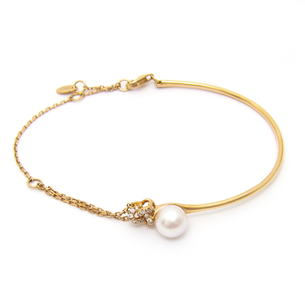 18K Rose Gold Pearl & Diamond Bracelet