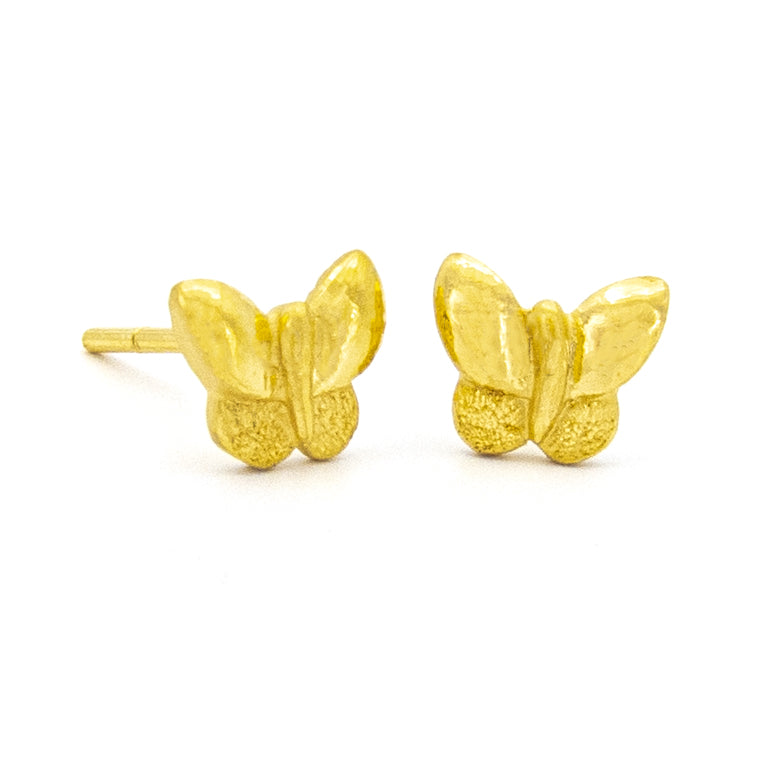24K Gold Butterfly Earrings