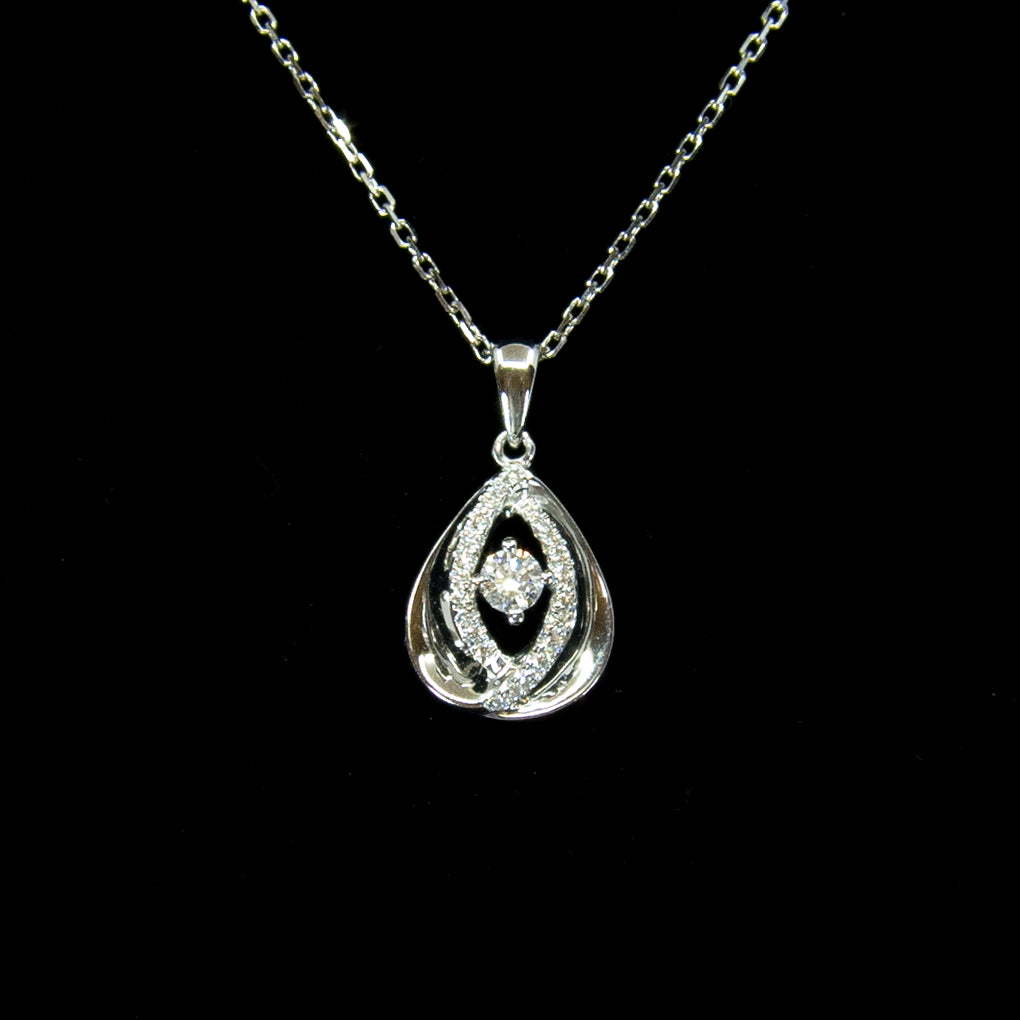 Platinum Diamond Pendant w 18K White Gold Necklace