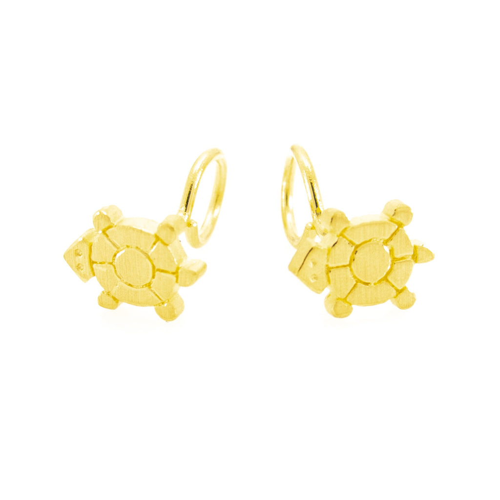 24K Gold Turtle Earrings
