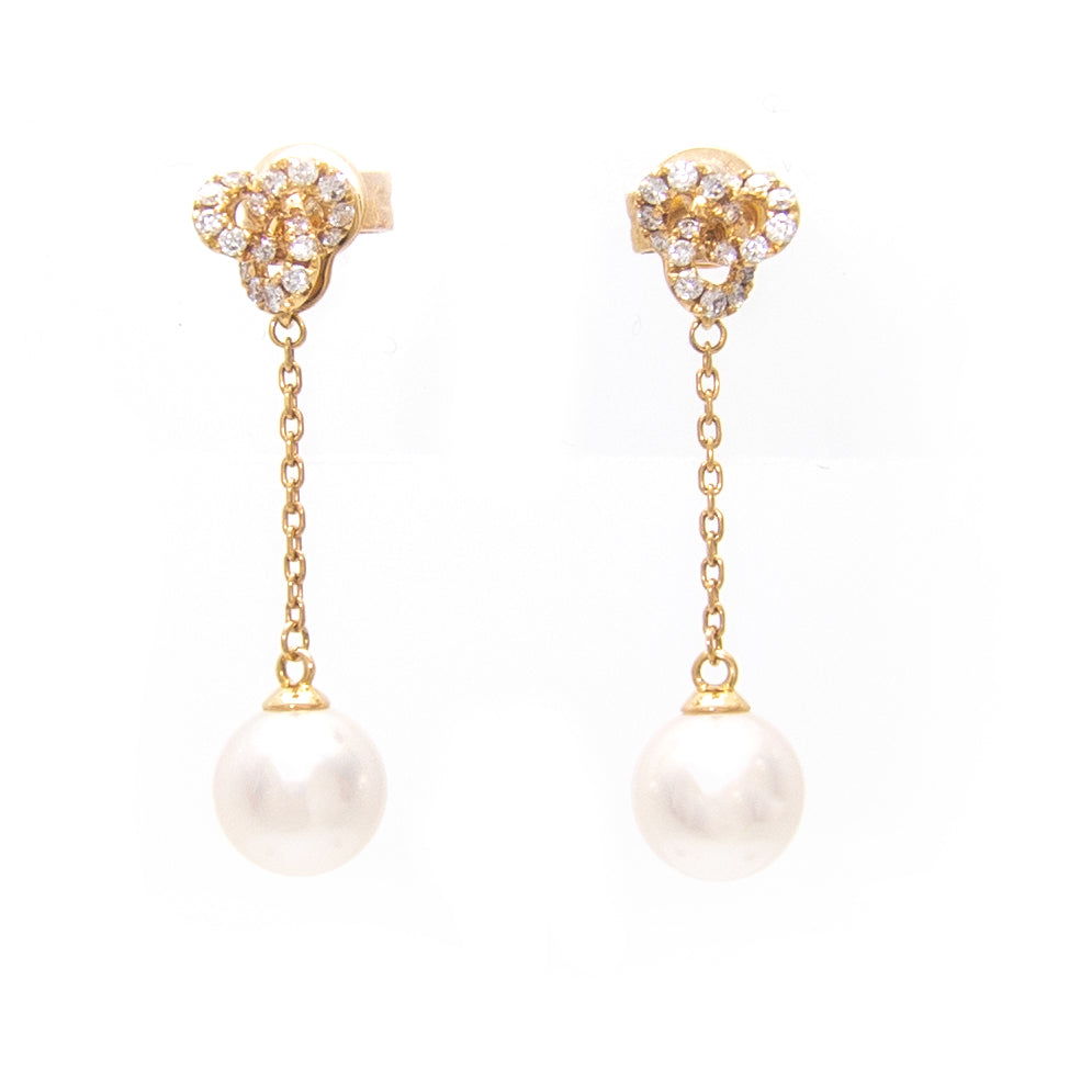18K Gold Pearl Earring